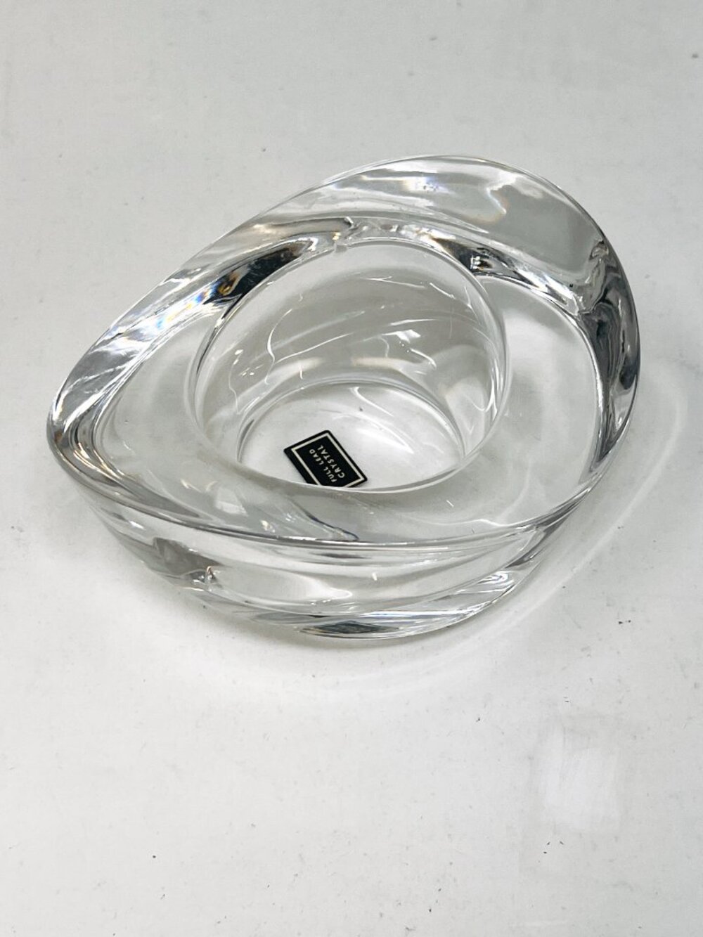 NAMBE Crystal Twist Tea Light Votive Candle Holder Signed by Fred Bould Germany